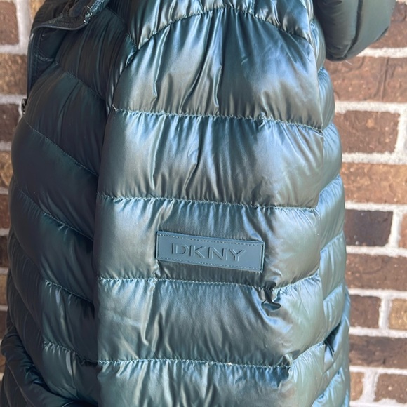 DKNY DONNA KARAN GREEN PACKABLE DOWN ANORAK JACKET - Picture 6 of 14